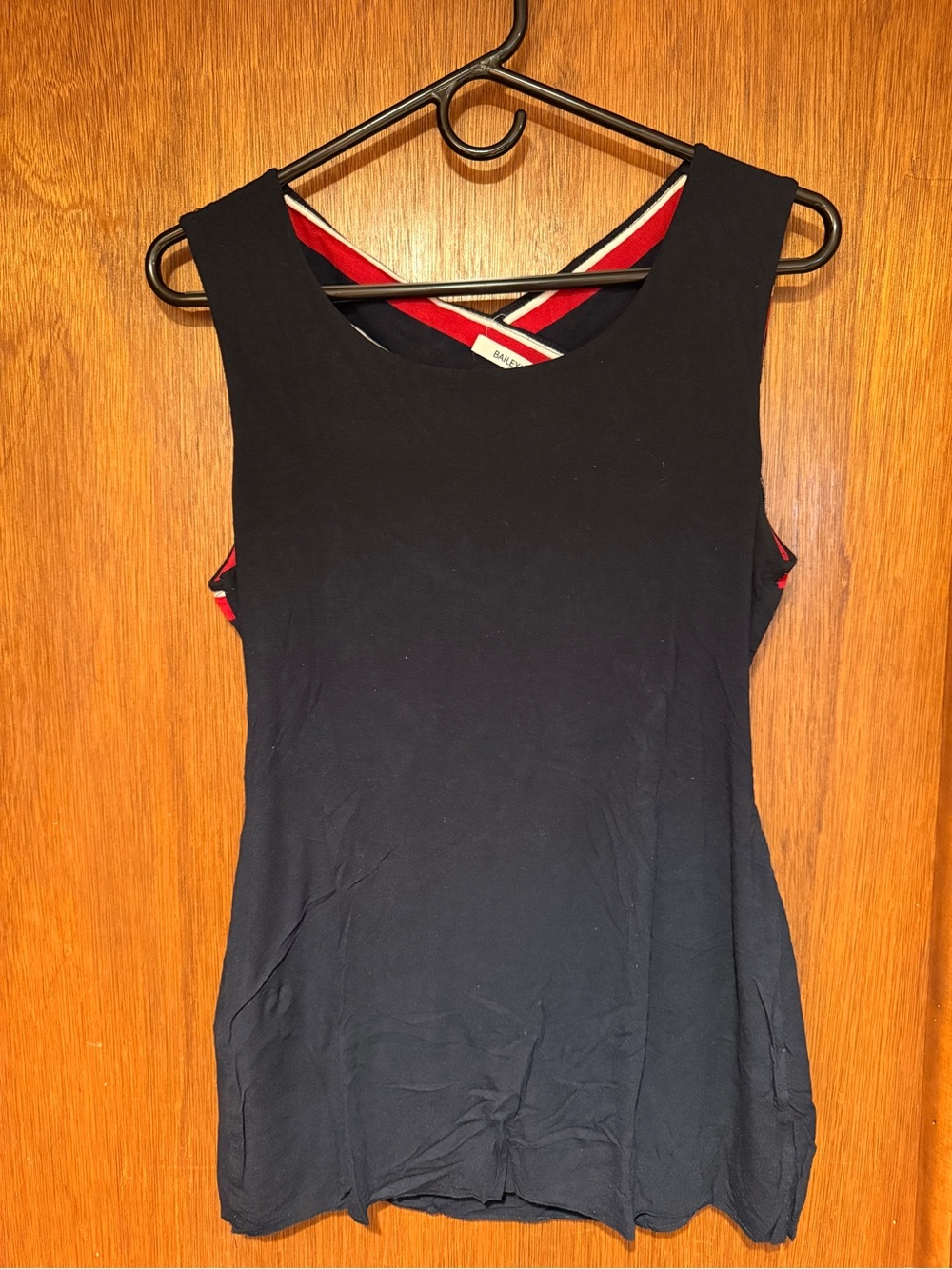 Bailey 44 Black Tank Top with Red Trim